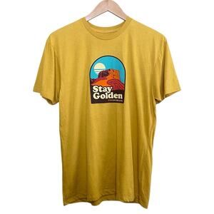 Yo Colorado Mens Size Large Stay Golden Graphic T-Shirt Short Sleeve Gold